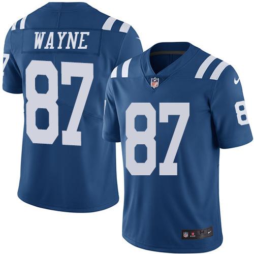 Nike Colts #87 Reggie Wayne Royal Blue Men's Stitched NFL Limited Rush Jersey